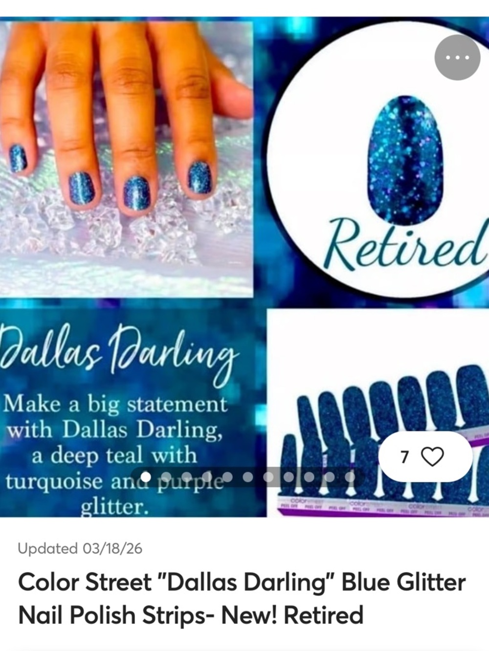 Color Street real nail polish strips Dallas Darling FMG184 blue teal purple NIP - Picture 6 of 8